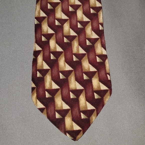 Tan & Brown Geometric Tie NEW - Picture 1 of 6
